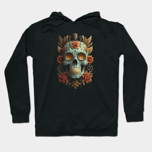 Sugar Skull Dia de los Muertos Mexican Day Of The Dead Tattoo Art Culture Punk Rock Goth Skeleton Hoodie